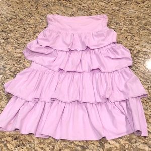 Purple strapless dress